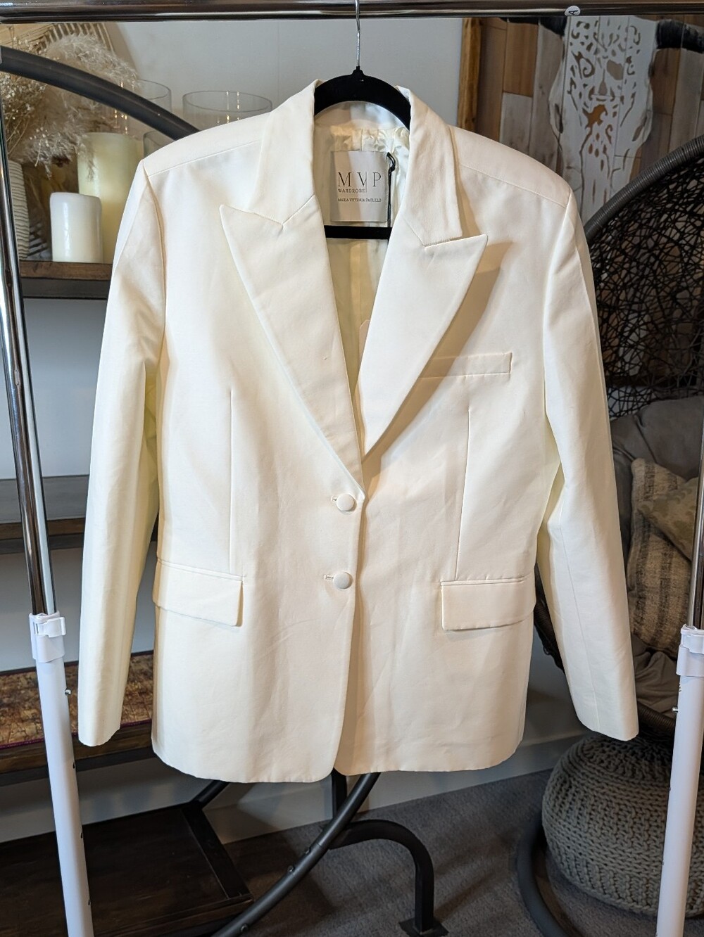 MVP Cream Single-Breasted Tailored Blazer (Oversized)
